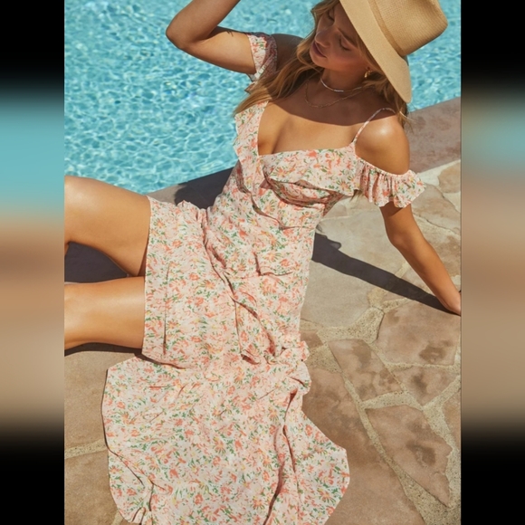 NWT ASTR The Label Pemberly Dress - Peach Orange Floral - Picture 2 of 15